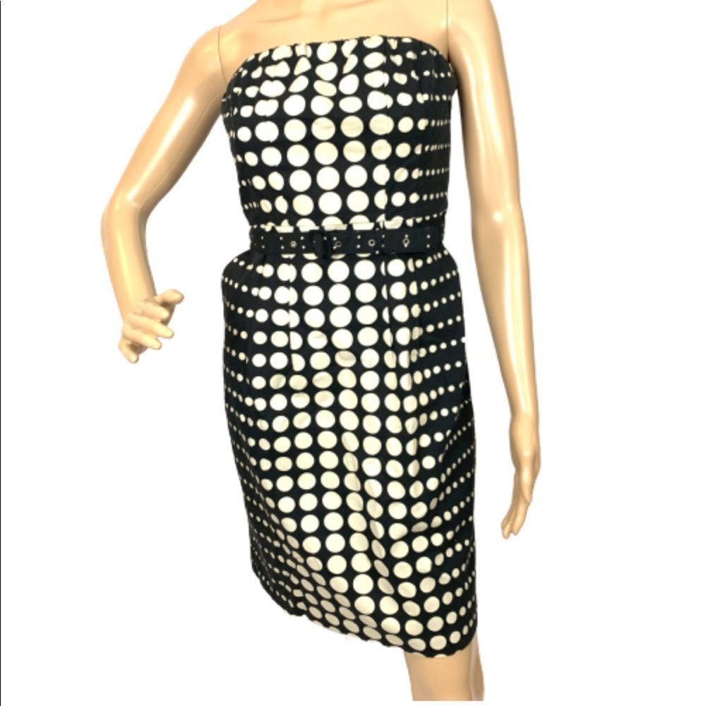 NWT The Limited Cream Strapless Polka Dot Dress 28